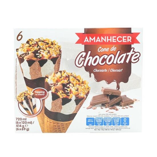 Imagem de Gelado Cones Amanhecer Chocolate Cong 6 X 120 Ml