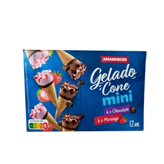 Imagem de Gelado Mini Cone Chocolate & Morango Amanhecer 12 X 28 Ml