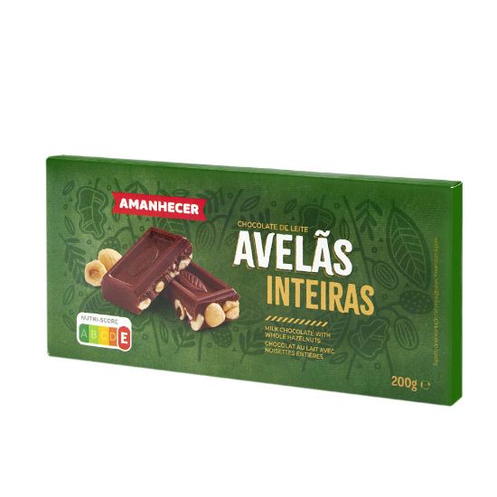 Imagem de TAB CHOC LEITE AVELÃS INT AMANH 200G