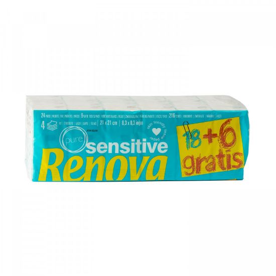 Imagem de LENÇO BOLSO RENOVA SENSITIVE 18+6 UN