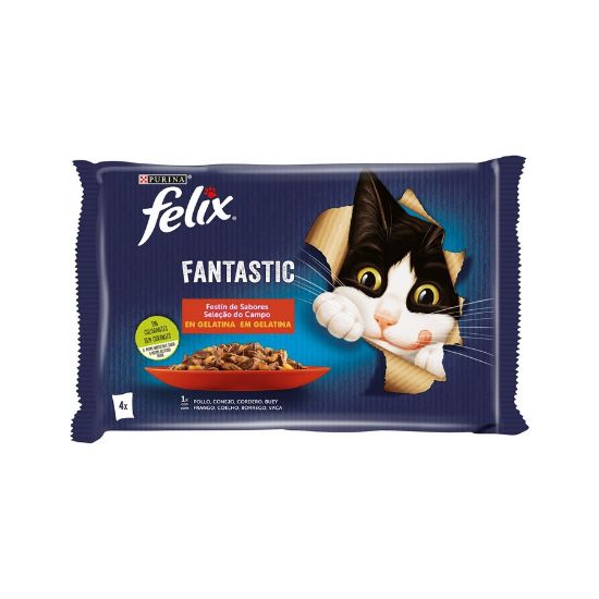 Imagem de GATO HÚMIDA FELIX FANTASTIC CARNE 4X85G