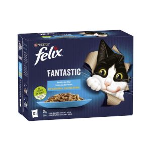 Imagem de GATO HÚMIDA FELIX FANTASTIC PEIXE 12X85G