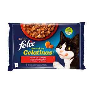 Imagem de GATO HÚMIDA FELIX SENSATIONS VACA 4X85G