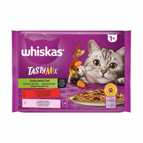 Imagem de GATO HÚMIDA WHISKAS TASTYMIX CHEF 4X85G