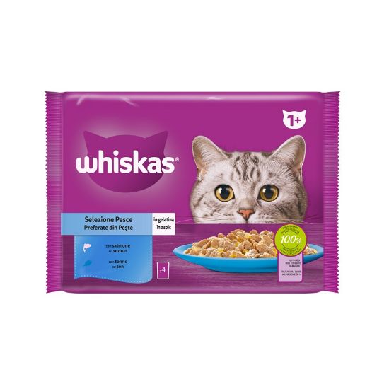 Imagem de GATO HÚMIDA WHISKAS PEIXE 4X85G