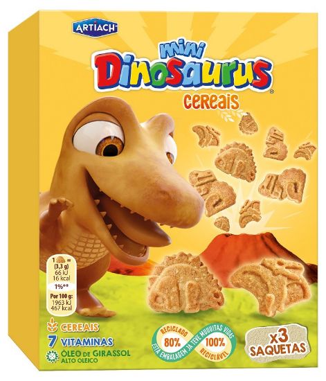 Imagem de BOLACHA DINOS ARTIACH MINI CEREAIS 3X40G