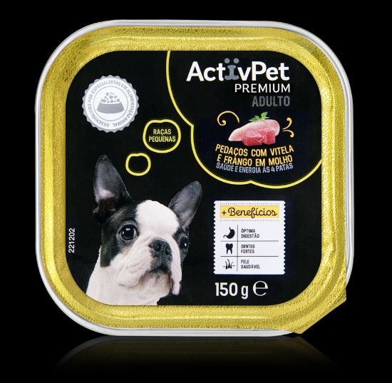 Imagem de CÃO HÚMIDA ACTIVPET PED MOLHO VITEL 150G