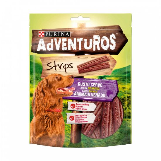 Imagem de CÃO SNACK ADVENTUROS STRIPS VEADO 90G