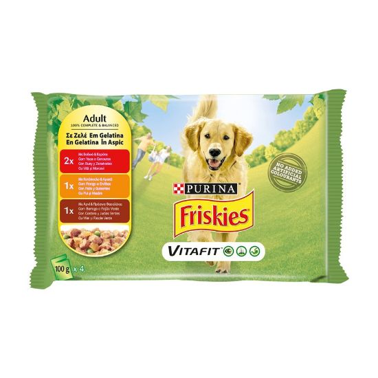 Imagem de CÃO HÚMIDA FRISKIES FRANGO VACA 4X100G