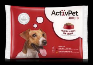 Imagem de CÃO HÚMIDA ACTIVPET ADULTO GELEIA 4X100G
