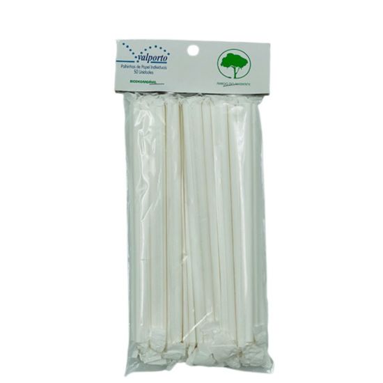 Imagem de PALHINHAS PAPEL BRANCAS 50UN