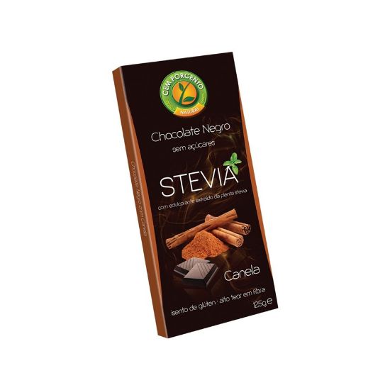 Imagem de CHOC NEG STEV CANELA CEM PORCENTO 125G
