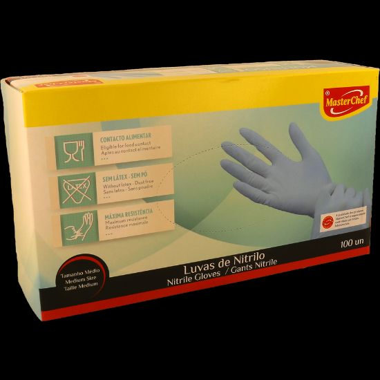 Imagem de LUVAS DESC.NIT.AZ.MCHEF M 100U
