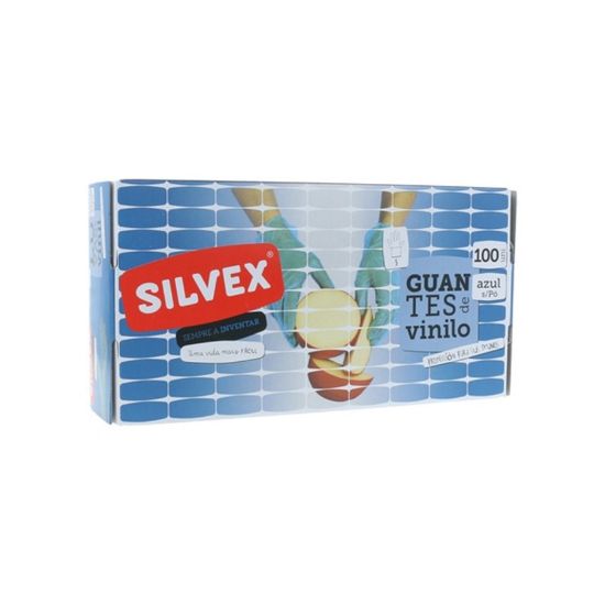 Imagem de LUVAS VINYL AZUL S/PÓ M SILVEX 100UN