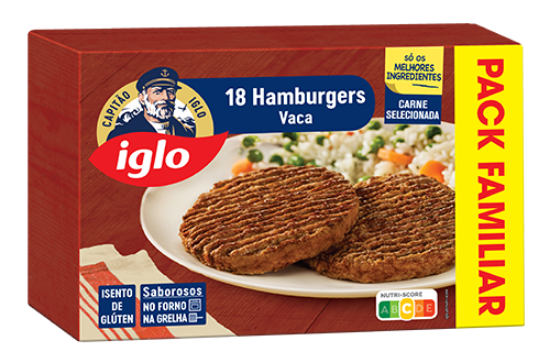Imagem de Hambúrguer de Vaca Iglo Sem Glúten 1,4 Kg Congelado 18 Un
