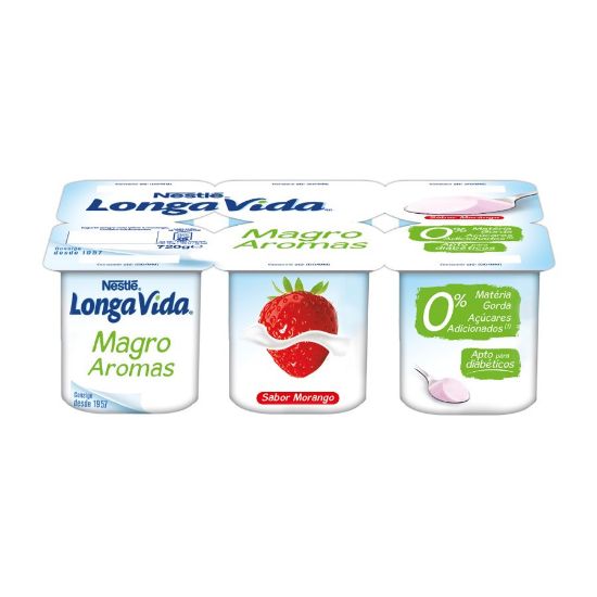 Imagem de Iogurte Sólido Aroma Longa Vida MorangoMagro 6 X 120 G